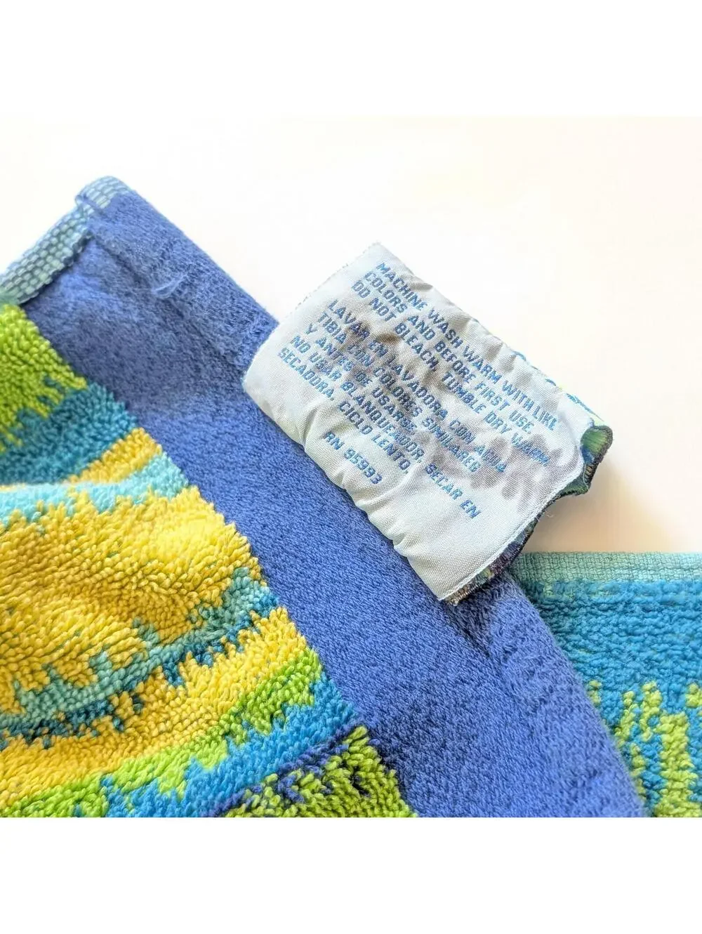 Vintage Beach Towel with Colorful Striped Zig Zag Pattern